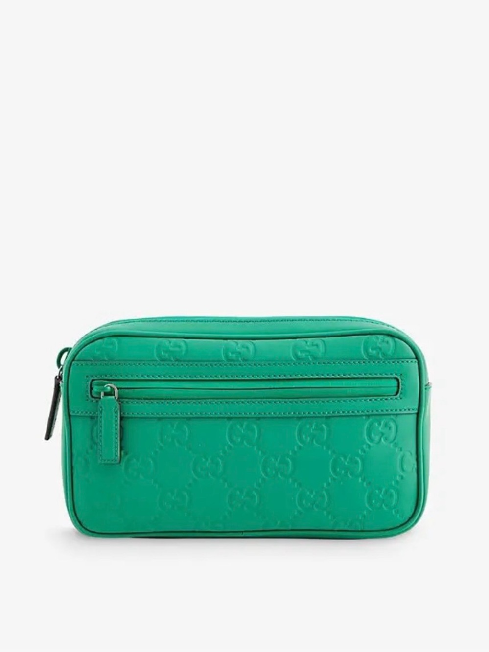 NEW Gucci GG Leather Rubber-Effect Crossbody/Belt Bag - Green - Size 100